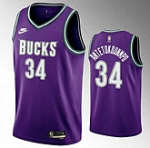 Men's Milwaukee Bucks #34 Giannis Antetokounmpo 2022-23 Purple Classic Edition Swingman Stitched Basketball Jersey Dzhi,baseball caps,new era cap wholesale,wholesale hats